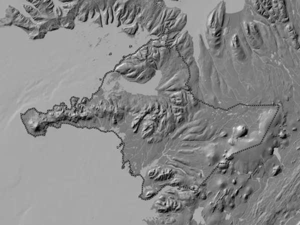 Vesturland Região Islândia Bilevel Mapa Elevação Com Lagos Rios — Fotografia de Stock