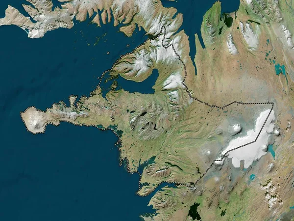 Vesturland Région Islande Carte Satellite Haute Résolution — Photo