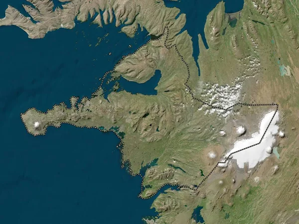 Vesturland Región Islandia Mapa Satelital Baja Resolución — Foto de Stock