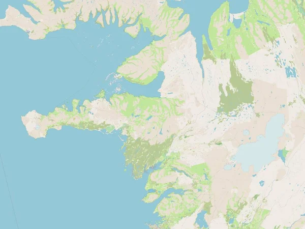 Vesturland Región Islandia Mapa Calle Abierto —  Fotos de Stock