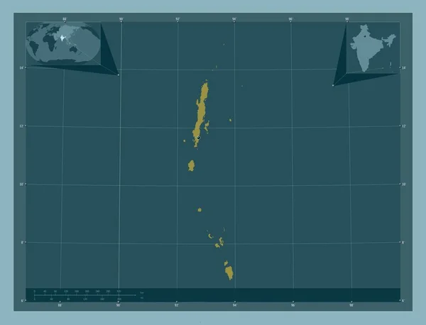 Andaman Nicobar Territorio Sindacale Dell India Forma Tinta Unita Mappa — Foto Stock