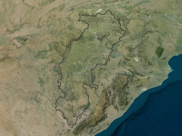 インドの州 チャッティースガル 低解像度衛星地図 — ストック写真