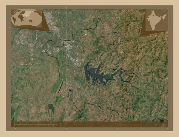 Дадра Нагар Хавели Союзная Территория Индии Карта Спутника Низкого Разрешения — стоковое фото