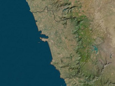 Goa, Hindistan eyaleti. Düşük çözünürlüklü uydu haritası
