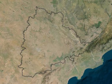 Telangana, Hindistan Eyaleti. Düşük çözünürlüklü uydu haritası