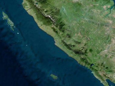 Bengkulu, Endonezya vilayeti. Yüksek çözünürlüklü uydu haritası