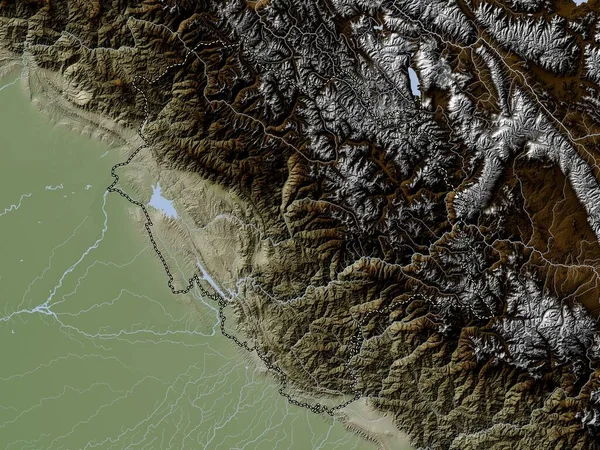 Himachal Pradesh Έδαφος Της Ένωσης Της Ινδίας Υψόμετρο Χάρτη Χρωματισμένο — Φωτογραφία Αρχείου
