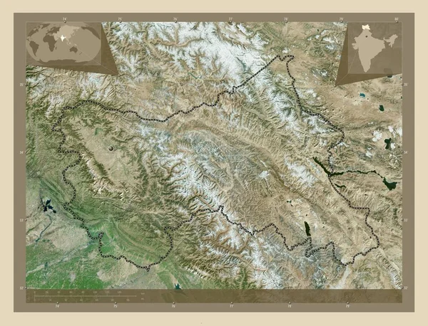 Джамму Кашмір Штат Індія Супутникова Карта Високої Роздільної Здатності Кутові — стокове фото