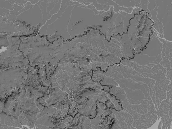 Jharkhand State India Bilevel Elevation Map Lakes Rivers — Stock Photo, Image