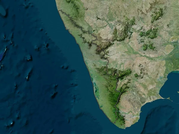 Kerala Bundesstaat Indien Hochauflösende Satellitenkarte — Stockfoto