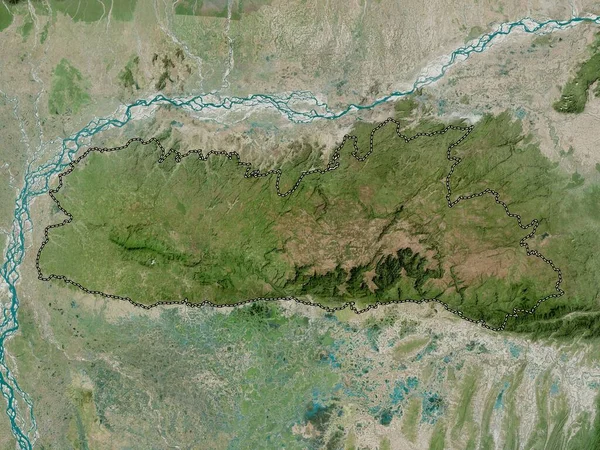 Meghalaya Estado Índia Mapa Satélite Alta Resolução — Fotografia de Stock