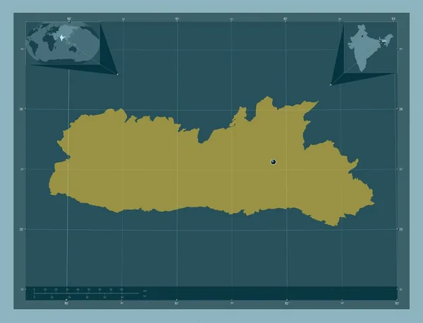 Meghalaya Stato Dell India Forma Tinta Unita Mappa Della Posizione — Foto Stock