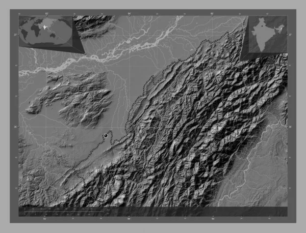 Nagaland Hindistan Eyaleti Göllü Nehirli Çift Katlı Yükseklik Haritası Bölgenin — Stok fotoğraf