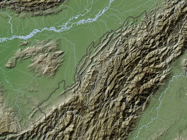 Nagaland Estado India Mapa Elevación Coloreado Estilo Wiki Con Lagos —  Fotos de Stock