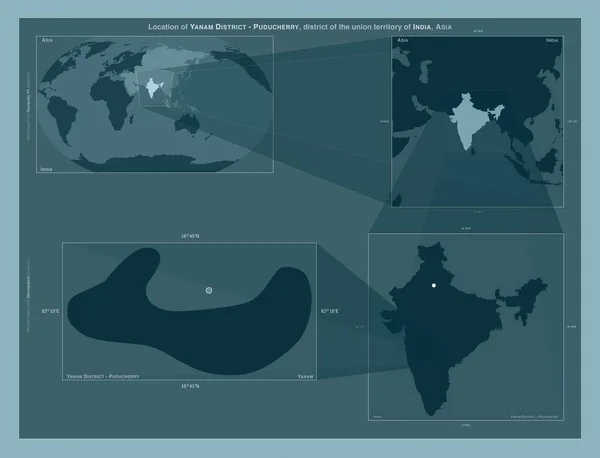 Yanam District Puducherry Distrito Del Territorio Sindical India Diagrama Que —  Fotos de Stock