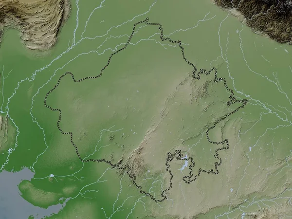 Rajastán Estado India Mapa Elevación Coloreado Estilo Wiki Con Lagos — Foto de Stock