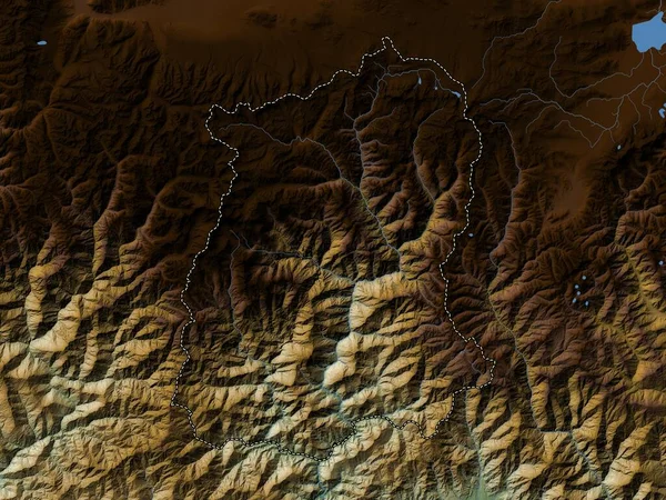 Sikkim Hindistan Eyaleti Gölleri Nehirleri Olan Renkli Yükseklik Haritası — Stok fotoğraf