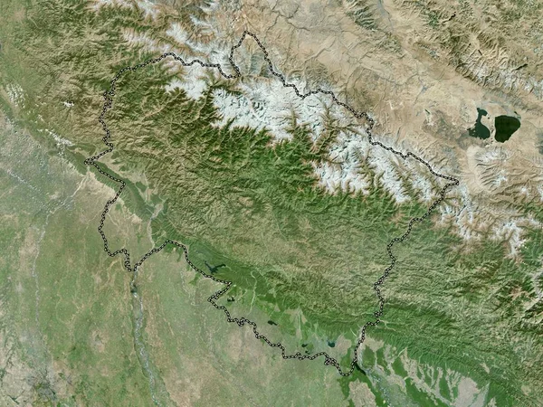 Uttarakhand Estado India Mapa Satélite Alta Resolución —  Fotos de Stock