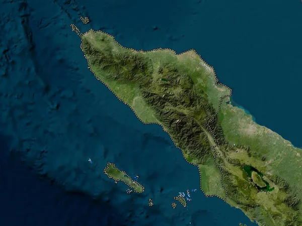 Aceh Provincia Autónoma Indonesia Mapa Satelital Baja Resolución — Foto de Stock