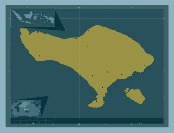 Bali Provincie Indonesië Stevige Kleurvorm Locaties Van Grote Steden Van — Stockfoto