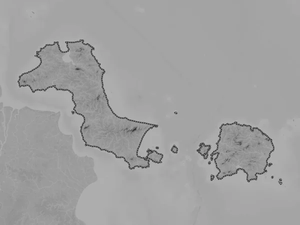 Бангка Белітунґ Індонезія Грайливою Картою Висот Озерами Річками — стокове фото