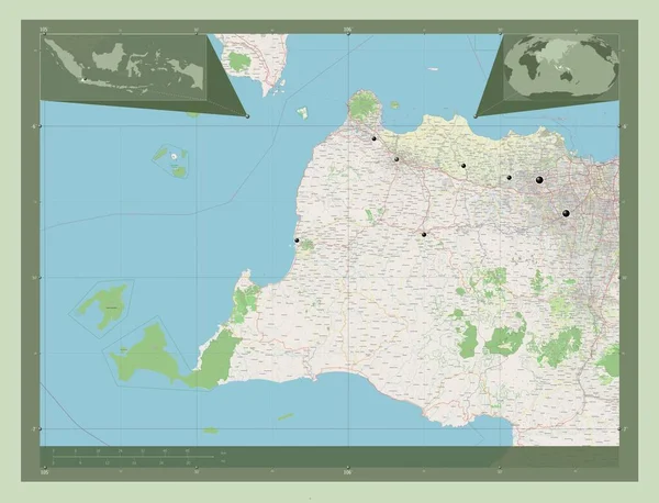 Banten Province Indonesia Open Street Map Locations Major Cities Region — Stock Photo, Image