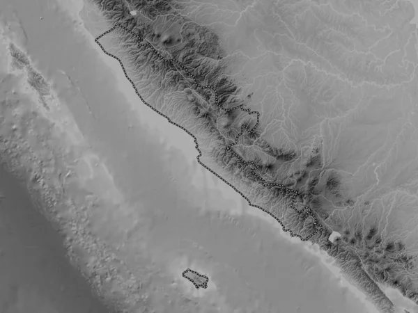 印度尼西亚 班加西 带有湖泊和河流的灰度高程图 — 图库照片