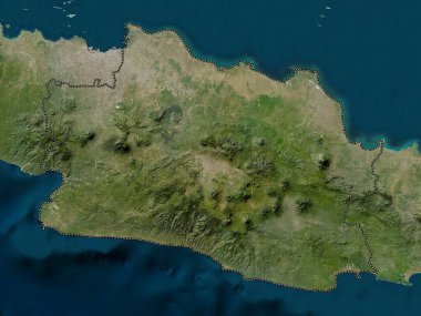 Jawa Barat, Endonezya vilayeti. Düşük çözünürlüklü uydu haritası