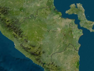 Sumatera Selatan, Endonezya vilayeti. Düşük çözünürlüklü uydu haritası