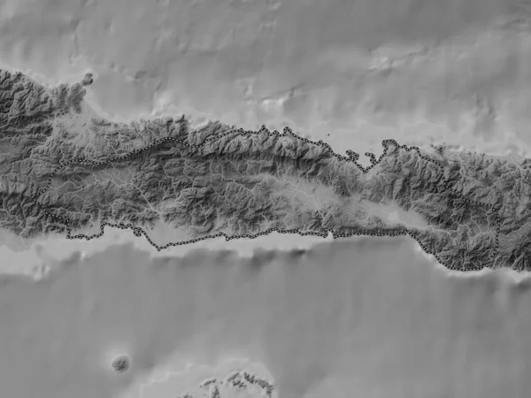 Gorontalo 印度尼西亚省 带有湖泊和河流的灰度高程图 — 图库照片
