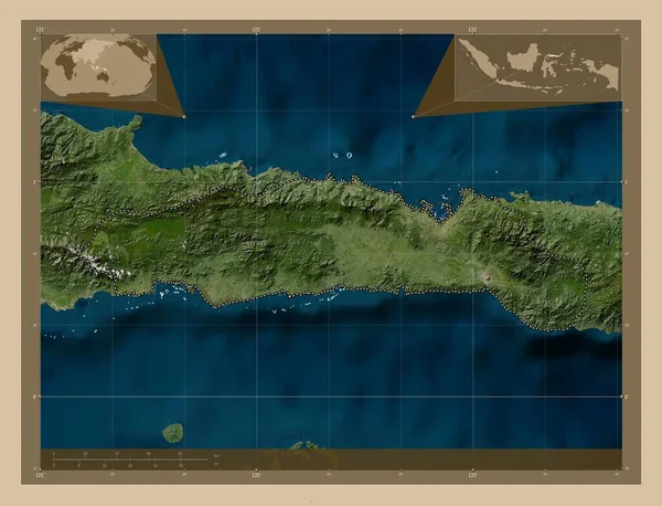 Gorontalo Provincia Indonesia Mappa Satellitare Bassa Risoluzione Località Delle Principali — Foto Stock