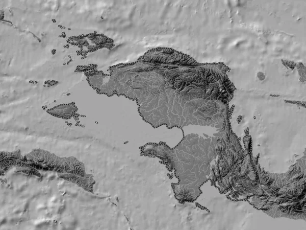 Irian Jaya Barat Província Indonésia Bilevel Mapa Elevação Com Lagos — Fotografia de Stock