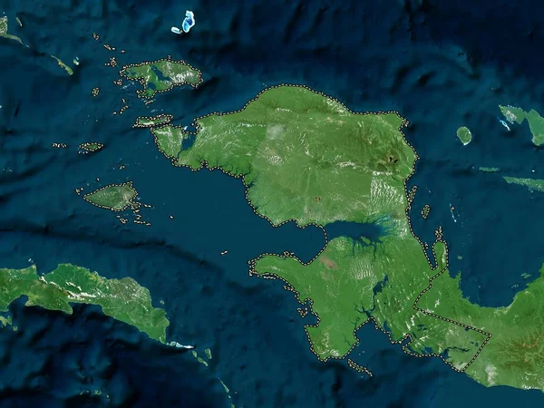 Irian Jaya Barat Provinsen Indonesien Högupplöst Satellitkarta — Stockfoto