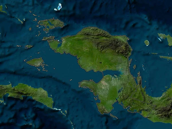 Irian Jaya Barat Provinz Indonesien Satellitenkarte Mit Niedriger Auflösung — Stockfoto