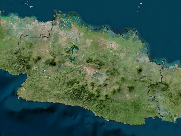 Jawa Barat Província Indonésia Mapa Satélite Alta Resolução — Fotografia de Stock