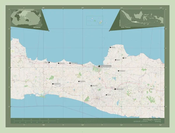 Jawa Tengah Stadt Indonesiens Open Street Map Orte Und Namen — Stockfoto