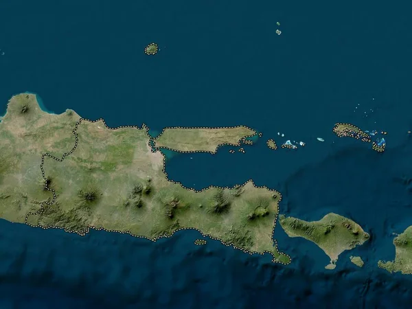 Jawa Timur Provinsen Indonesien Lågupplöst Satellitkarta — Stockfoto