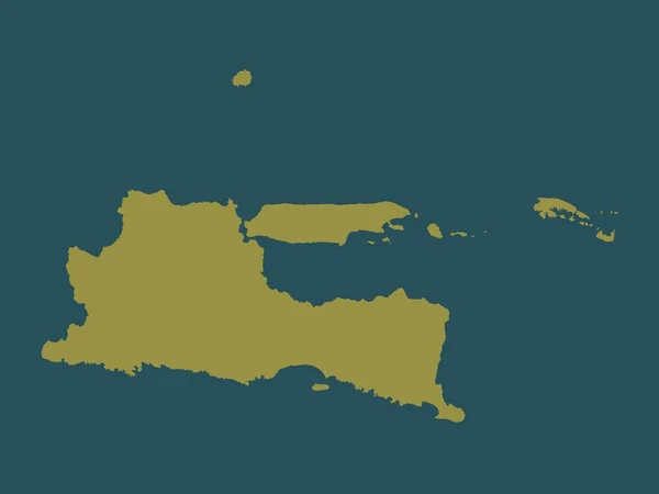 インドネシアの州 ジャワ ティムール 単色形状 — ストック写真