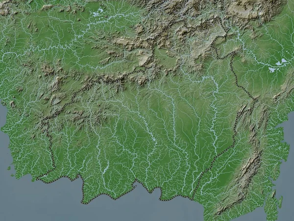 Kalimantan Tengah Prowincja Indonezji Mapa Wzniesień Kolorowa Stylu Wiki Jeziorami — Zdjęcie stockowe