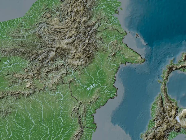 Kalimantan Timur Province Indonésie Carte Altitude Colorée Dans Style Wiki — Photo