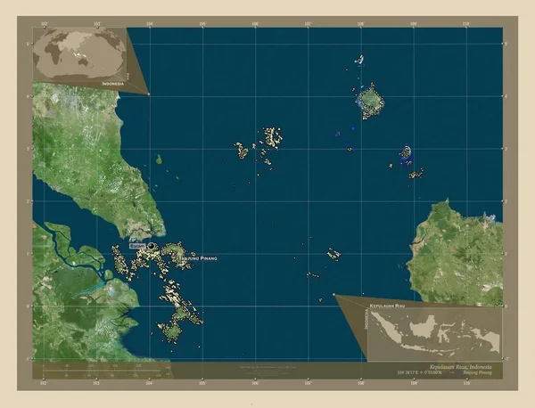 Кепулауан Ріау Провінція Індонезія Супутникова Карта Високої Роздільної Здатності Місця — стокове фото