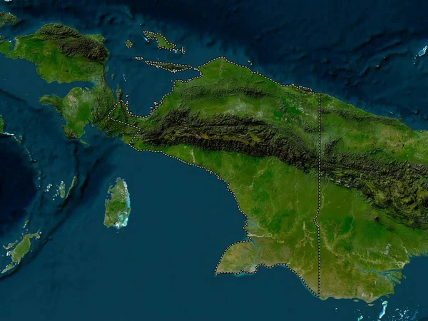 Papua Provincia Indonesia Mapa Satelital Baja Resolución — Foto de Stock