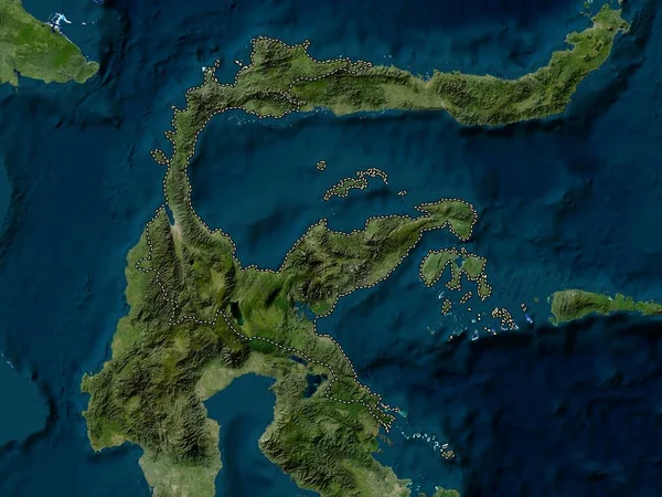 Sulawesi Tengah Província Indonésia Mapa Satélite Baixa Resolução — Fotografia de Stock
