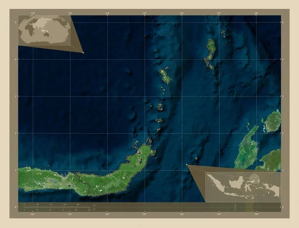 Sulawesi Utara Provincie Indonésie Satelitní Mapa Vysokým Rozlišením Umístění Velkých — Stock fotografie