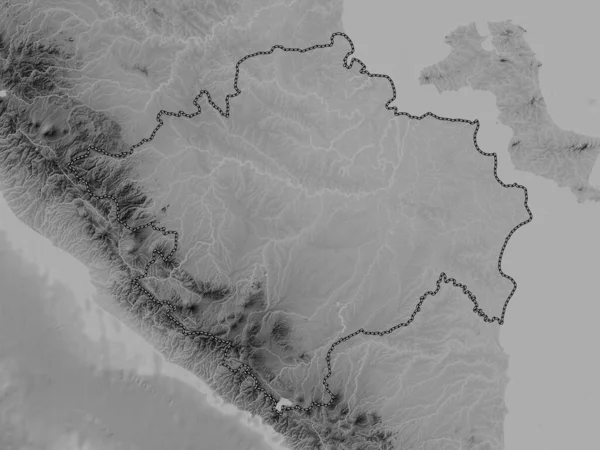 Суматера Селатан Провинция Индонезия Карта Высот Оттенках Серого Озерами Реками — стоковое фото
