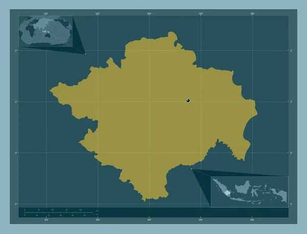 Sumatera Selatan Provincia Indonesia Forma Tinta Unita Mappa Della Posizione — Foto Stock