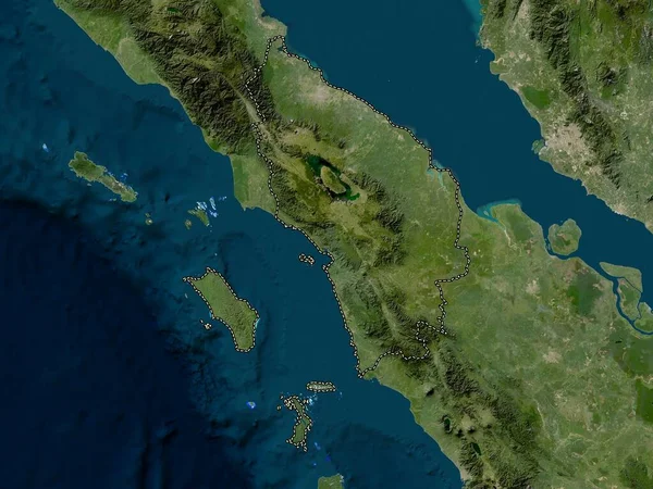 Sumatera Utara Provinsen Indonesien Lågupplöst Satellitkarta — Stockfoto