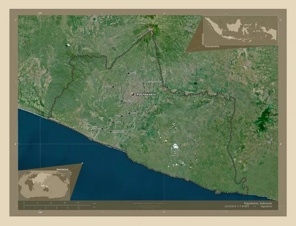 Yogyakarta Endonezya Nın Özel Bölgesi Yüksek Çözünürlüklü Uydu Bölgenin Büyük — Stok fotoğraf
