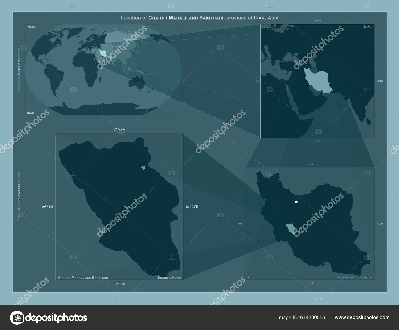 Chahar Mahall Bakhtiari Province Iran Diagram Showing Location Region