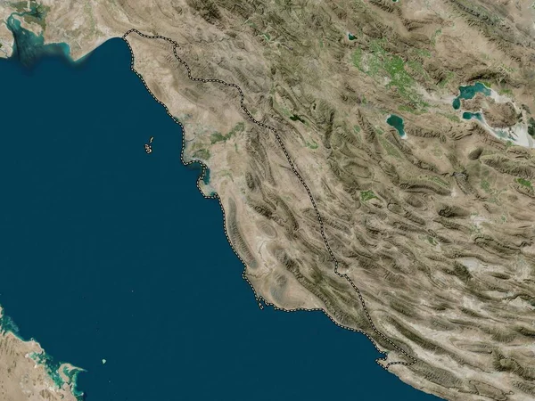 Bushehr Provinsen Iran Högupplöst Satellitkarta — Stockfoto
